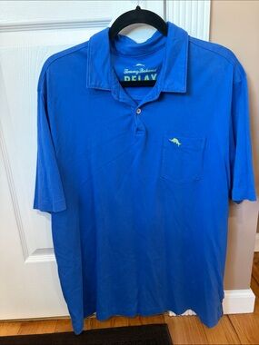Final sale-Tommy Bahama Royal Blue Polo with Chest Pocket